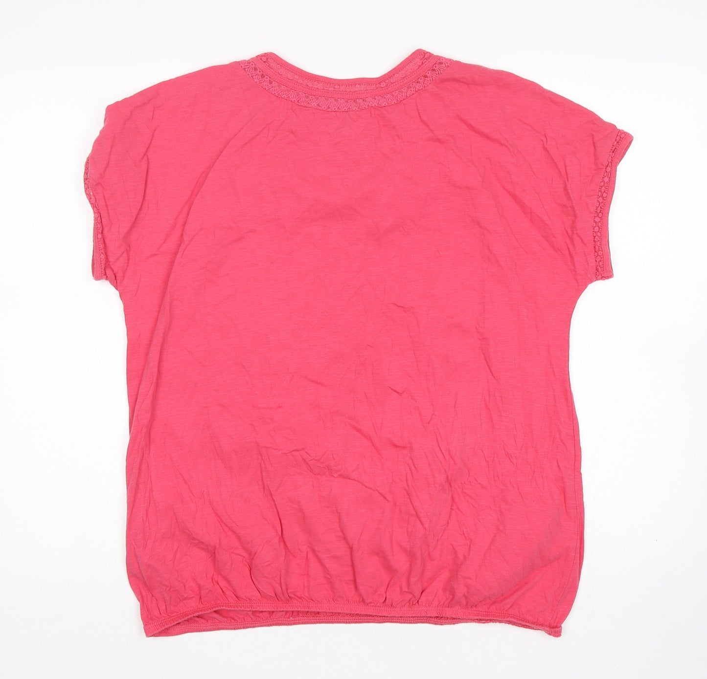 NEXT Womens Pink  Cotton Basic T-Shirt Size 16 Round Neck