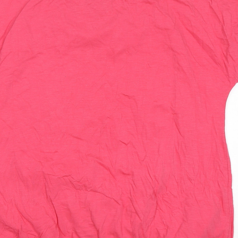 NEXT Womens Pink  Cotton Basic T-Shirt Size 16 Round Neck