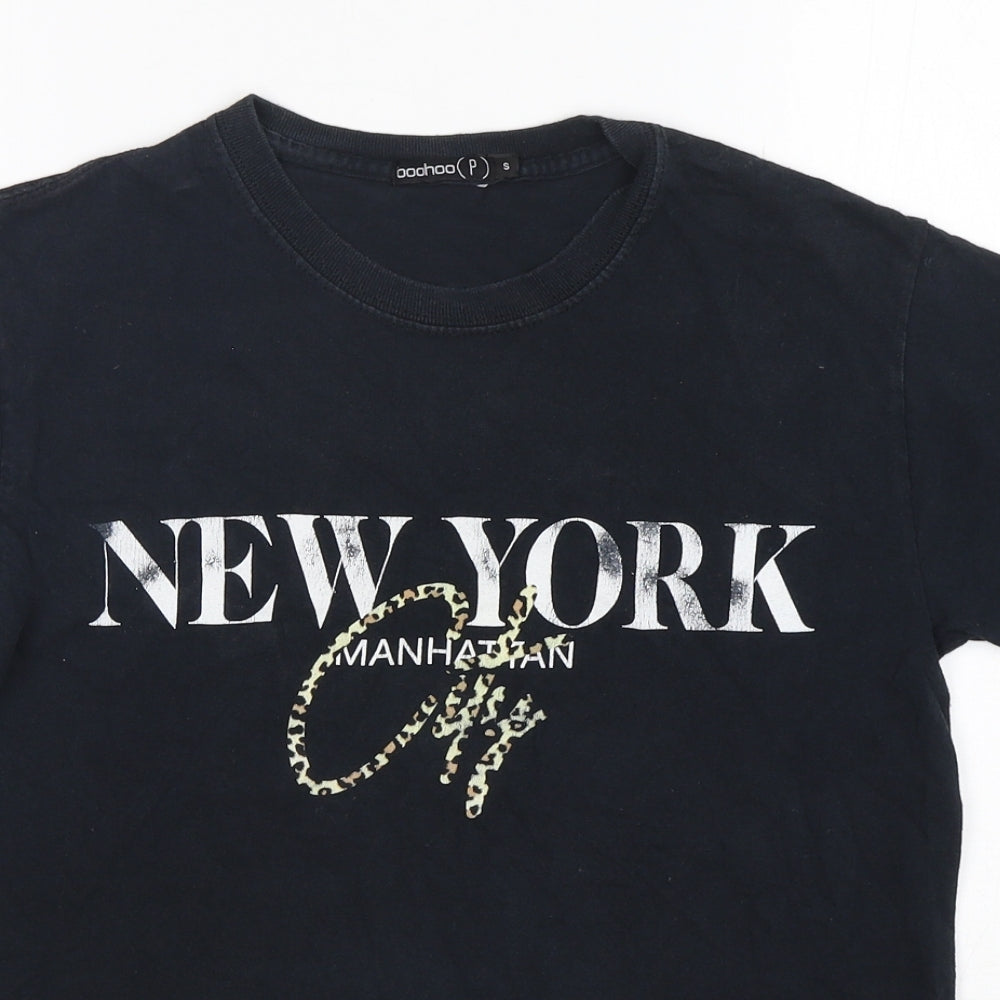 Boohoo Womens Black   Basic T-Shirt Size S Round Neck