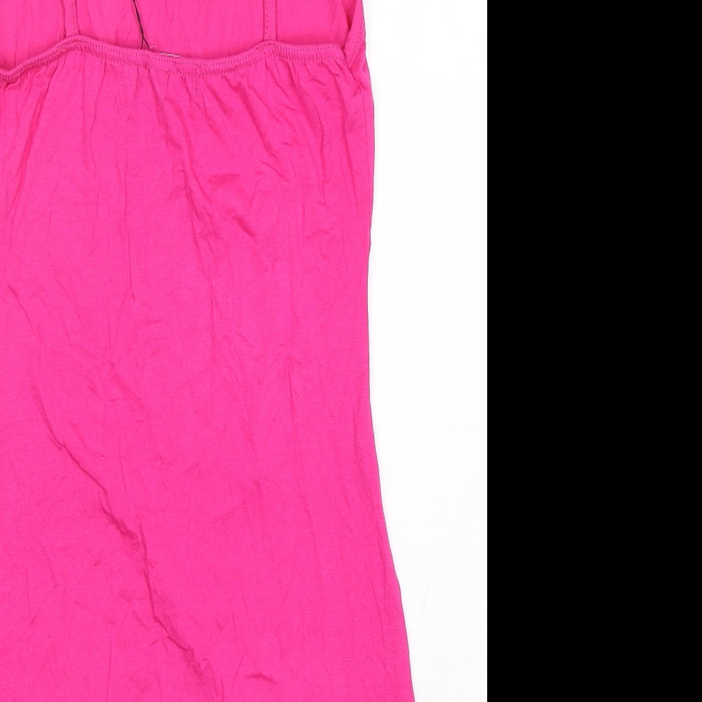 PRETTYLITTLETHING Womens Pink  Viscose Mini  Size 10  Square Neck