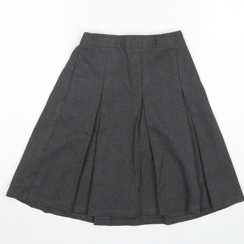 M&S Girls Grey  Polyester A-Line Skirt Size 9-10 Years  Regular