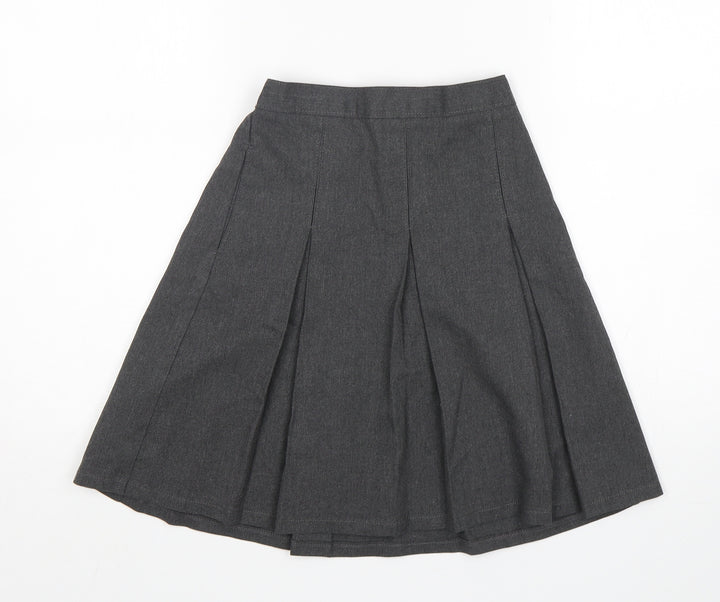 M&S Girls Grey  Polyester A-Line Skirt Size 9-10 Years  Regular
