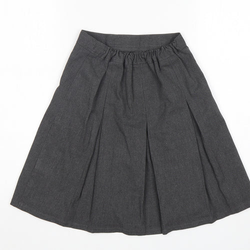 M&S Girls Grey  Polyester A-Line Skirt Size 9-10 Years  Regular