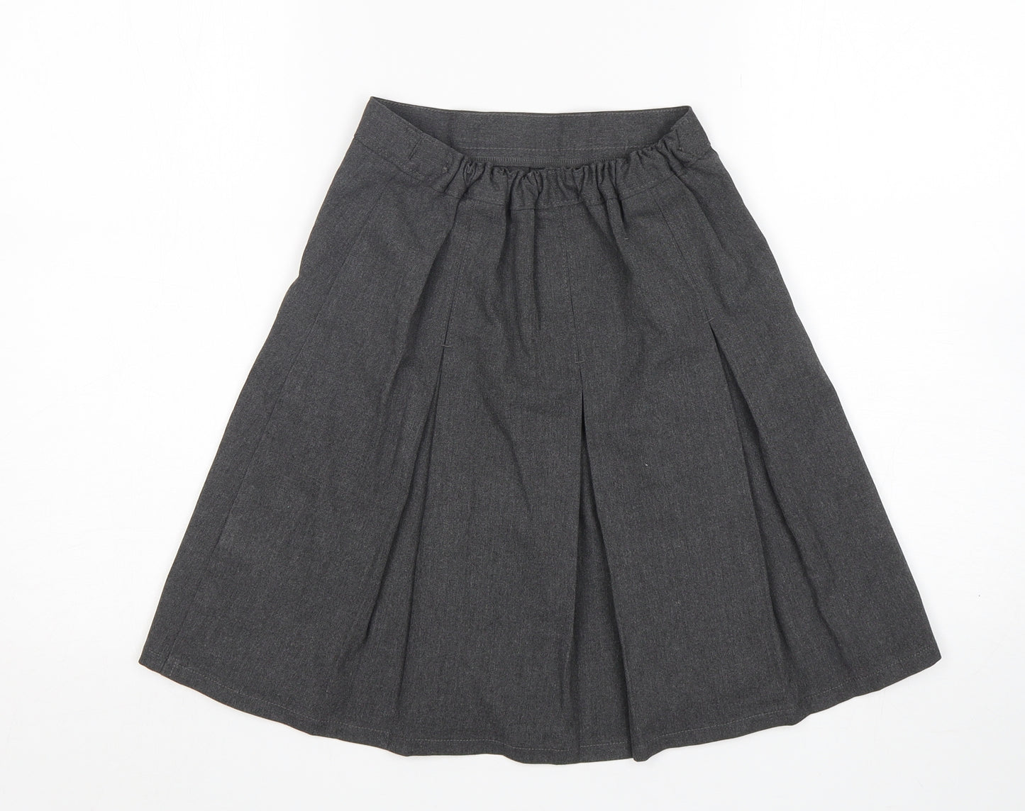 M&S Girls Grey  Polyester A-Line Skirt Size 9-10 Years  Regular