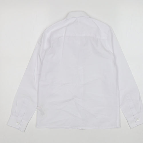 M&S Girls White  Cotton Basic Button-Up Size 9-10 Years Collared