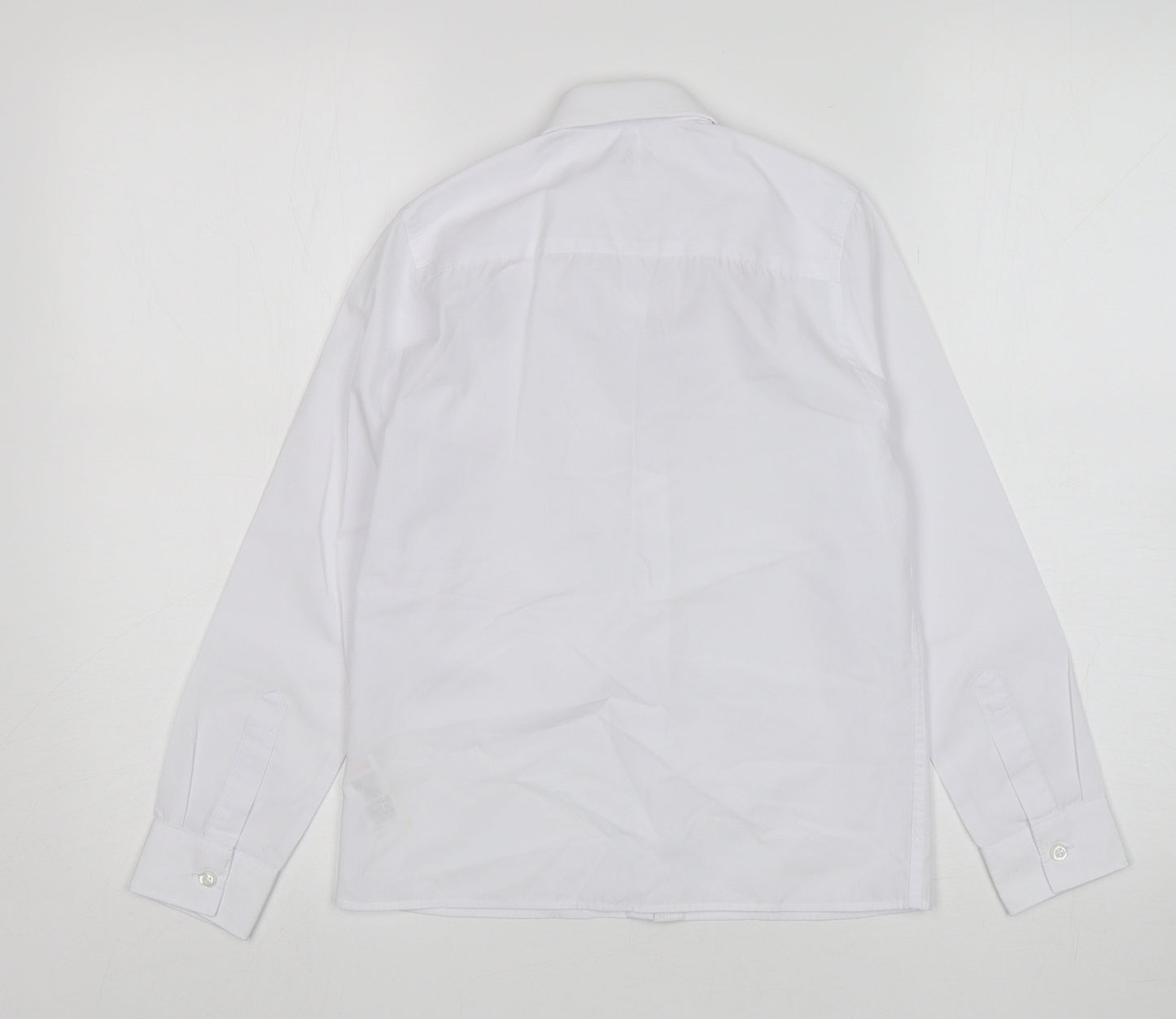 M&S Girls White  Cotton Basic Button-Up Size 9-10 Years Collared