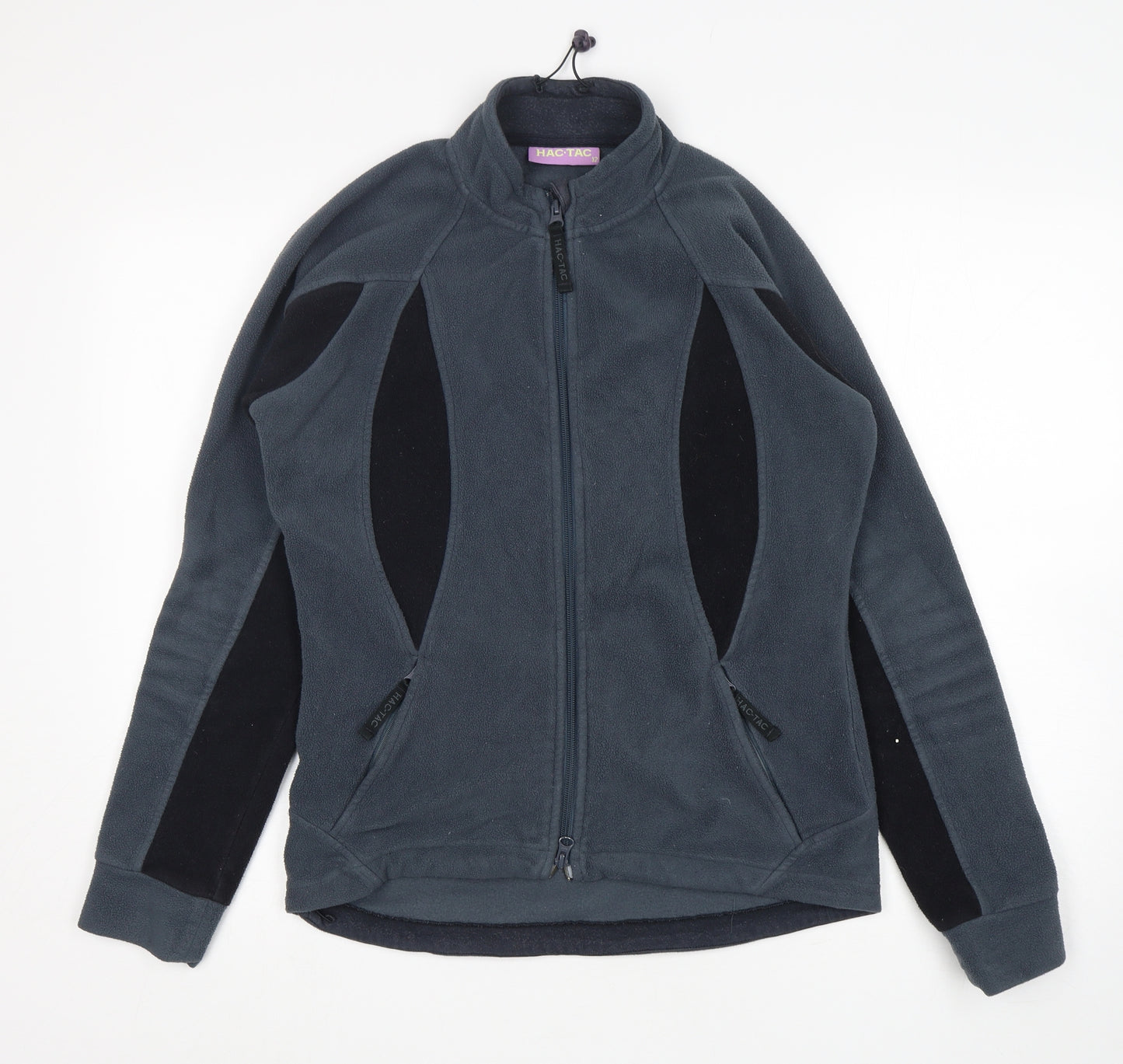 Hac Tac Womens Grey  Polyester Full Zip Sweatshirt Size 12