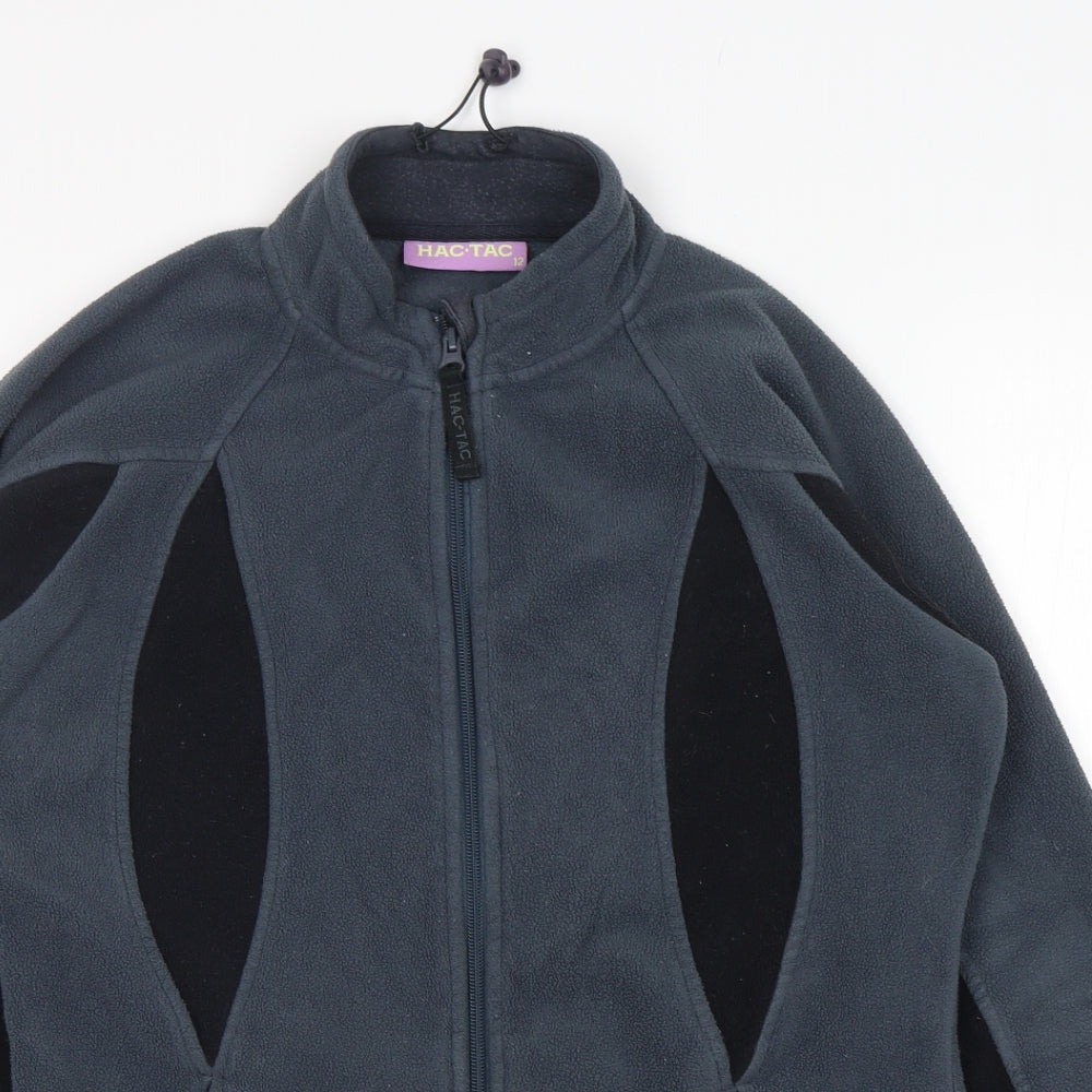 Hac Tac Womens Grey  Polyester Full Zip Sweatshirt Size 12