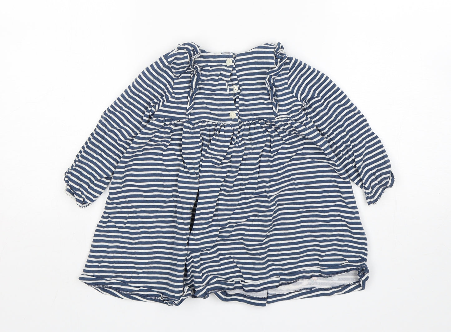 John Lewis Girls Multicoloured Striped Cotton Jumper Dress  Size 18-24 Months  Round Neck