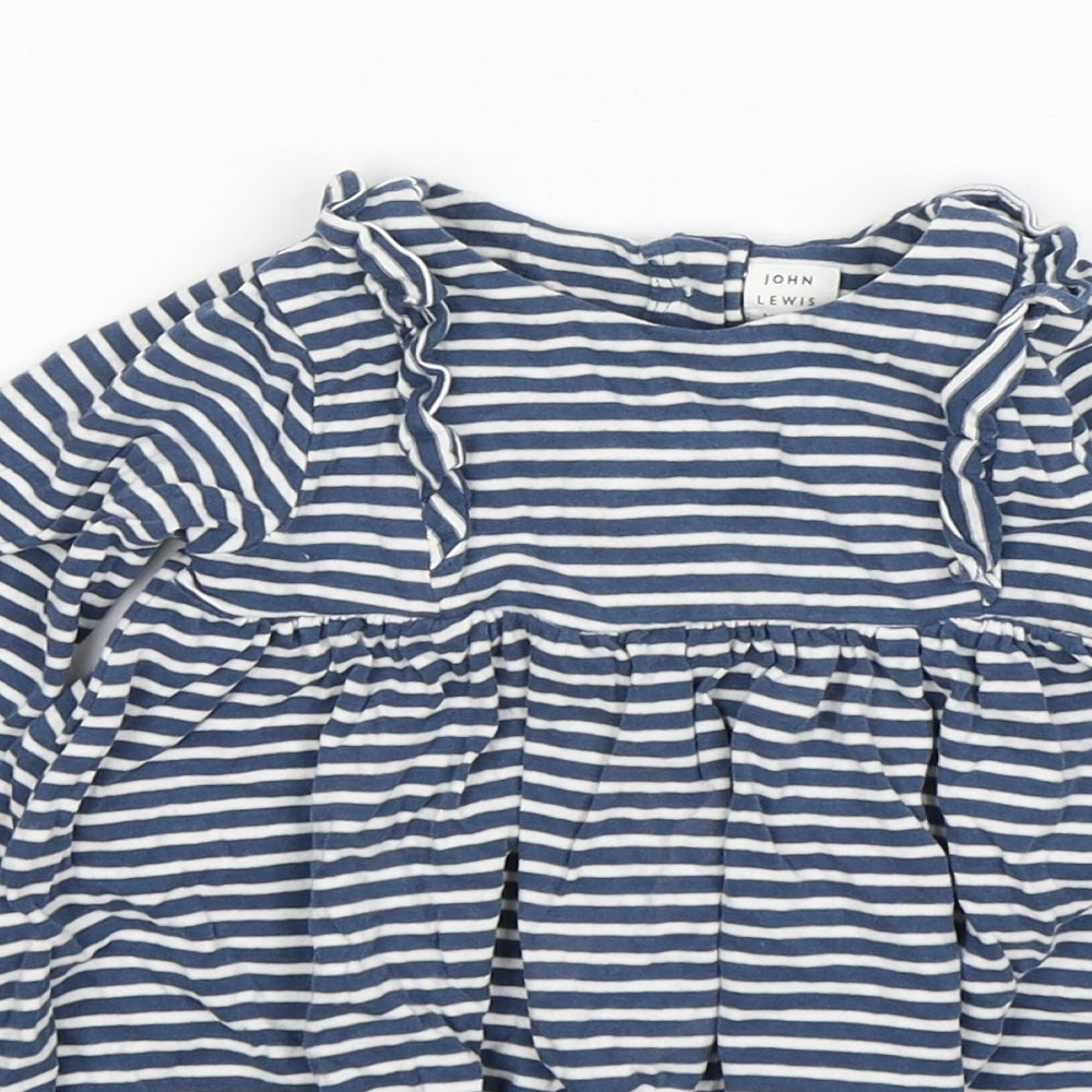 John Lewis Girls Multicoloured Striped Cotton Jumper Dress  Size 18-24 Months  Round Neck
