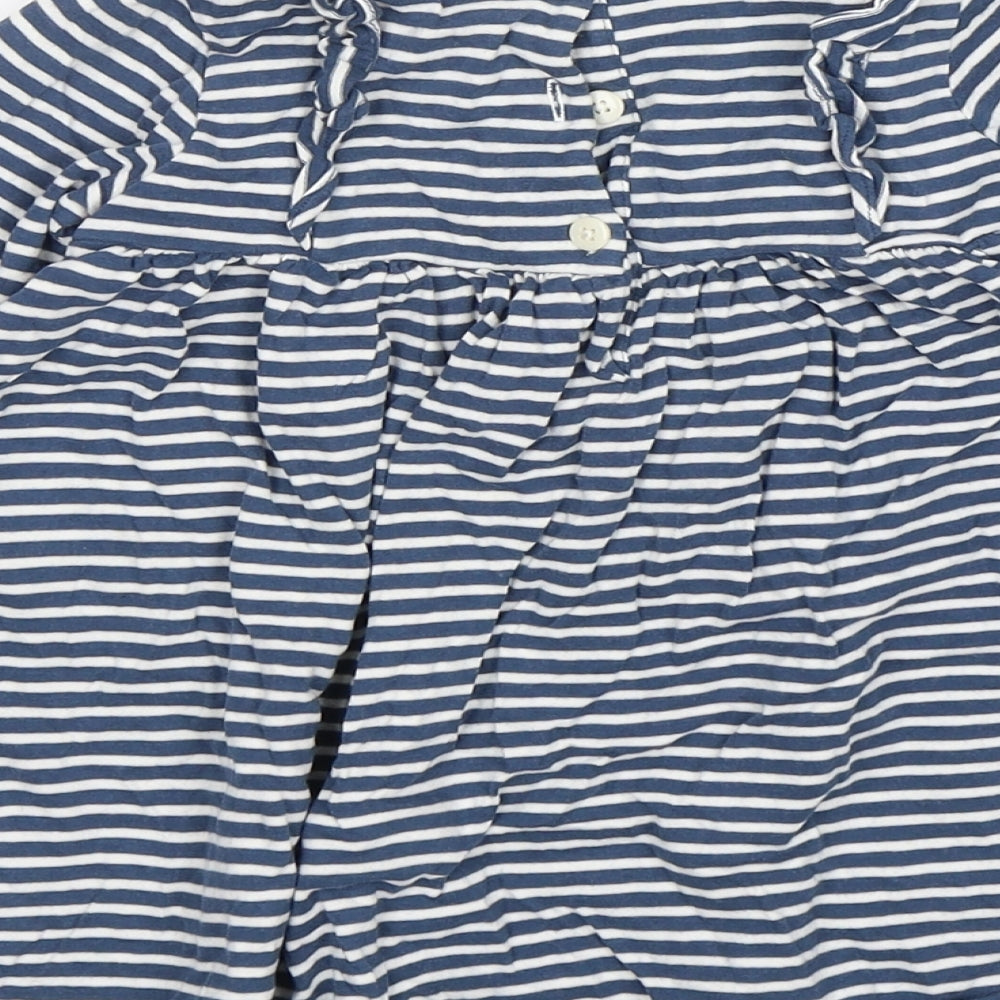John Lewis Girls Multicoloured Striped Cotton Jumper Dress  Size 18-24 Months  Round Neck