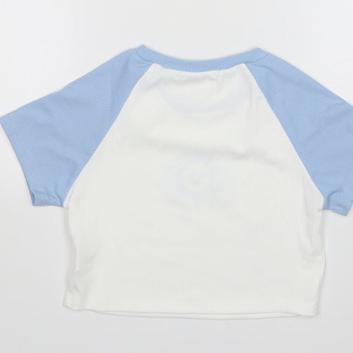 Shein  Womens Multicoloured  Polyester Cropped T-Shirt Size S Round Neck