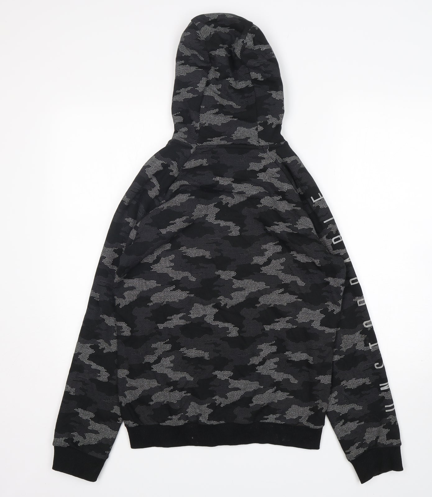 Nutmeg Boys Grey Camouflage Cotton Full Zip Hoodie Size 13-14 Years