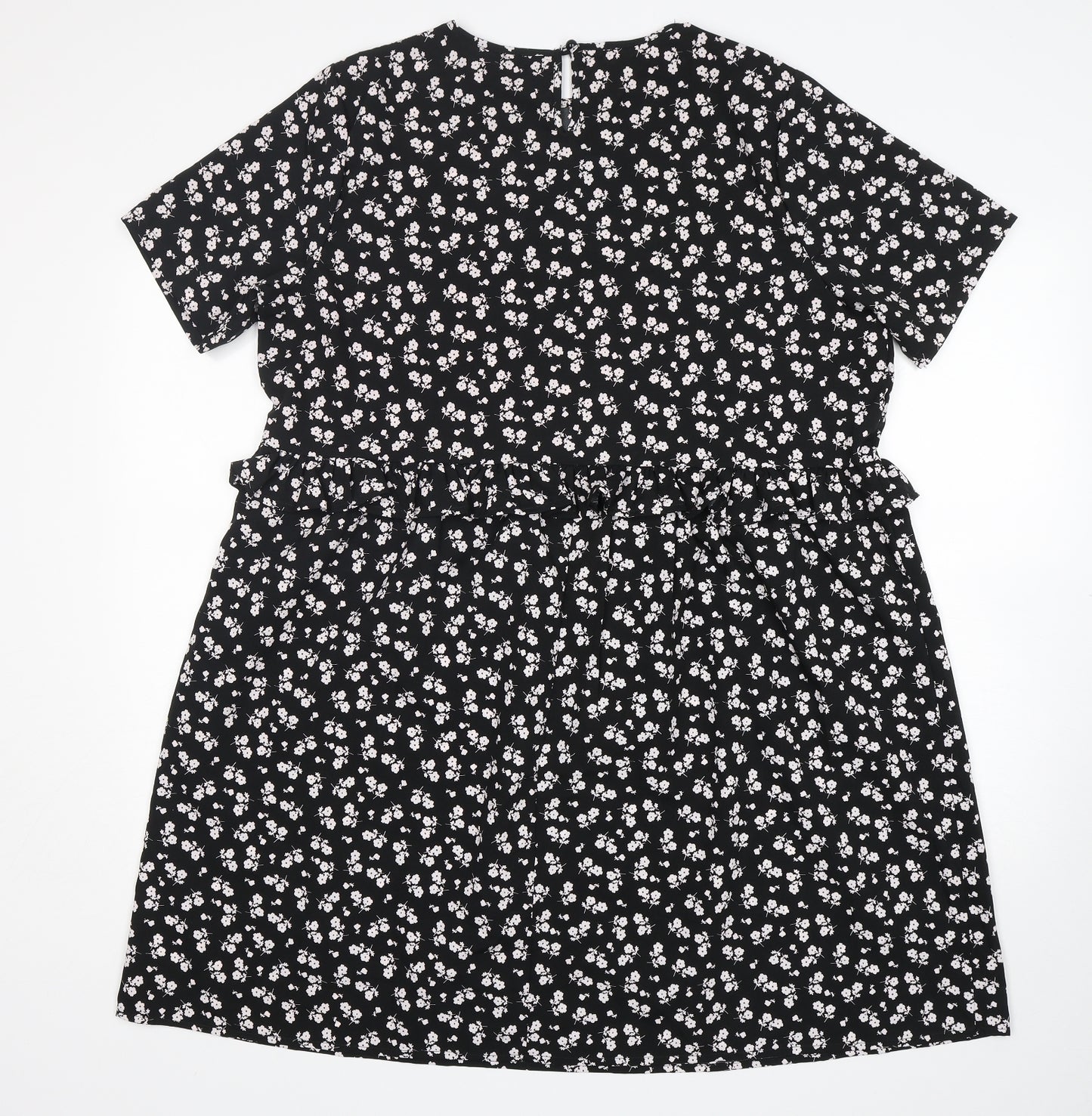 Boohoo Womens Multicoloured Floral Polyester A-Line  Size 16  Round Neck