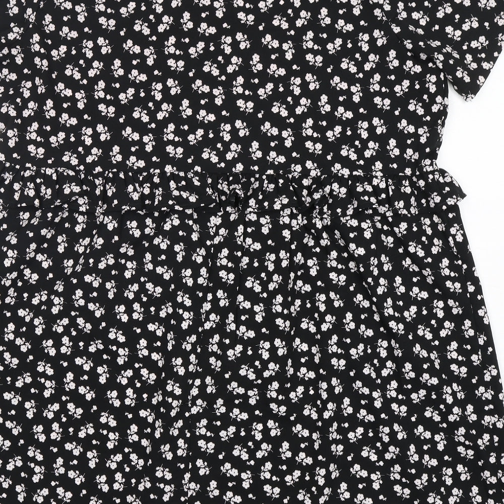 Boohoo Womens Multicoloured Floral Polyester A-Line  Size 16  Round Neck