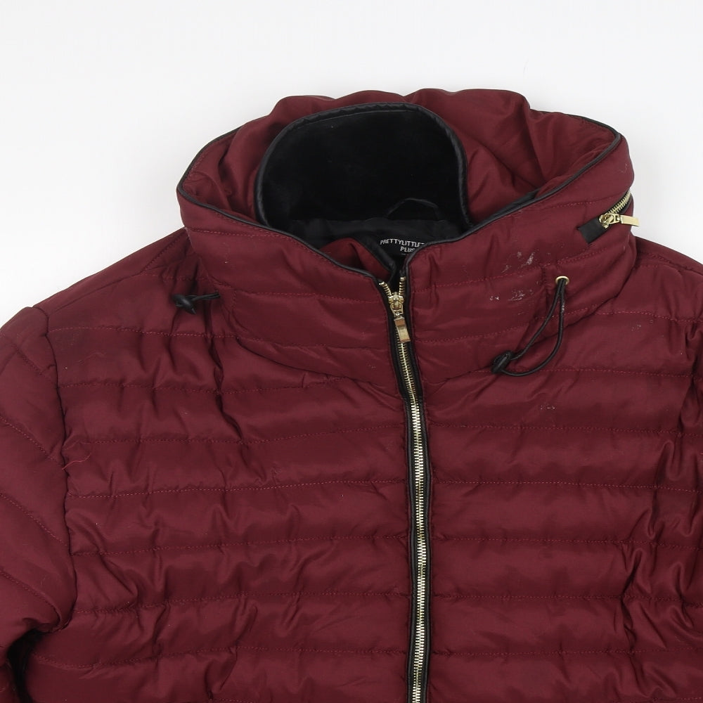 PRETTYLITTLETHING Womens Purple   Puffer Jacket Jacket Size 20