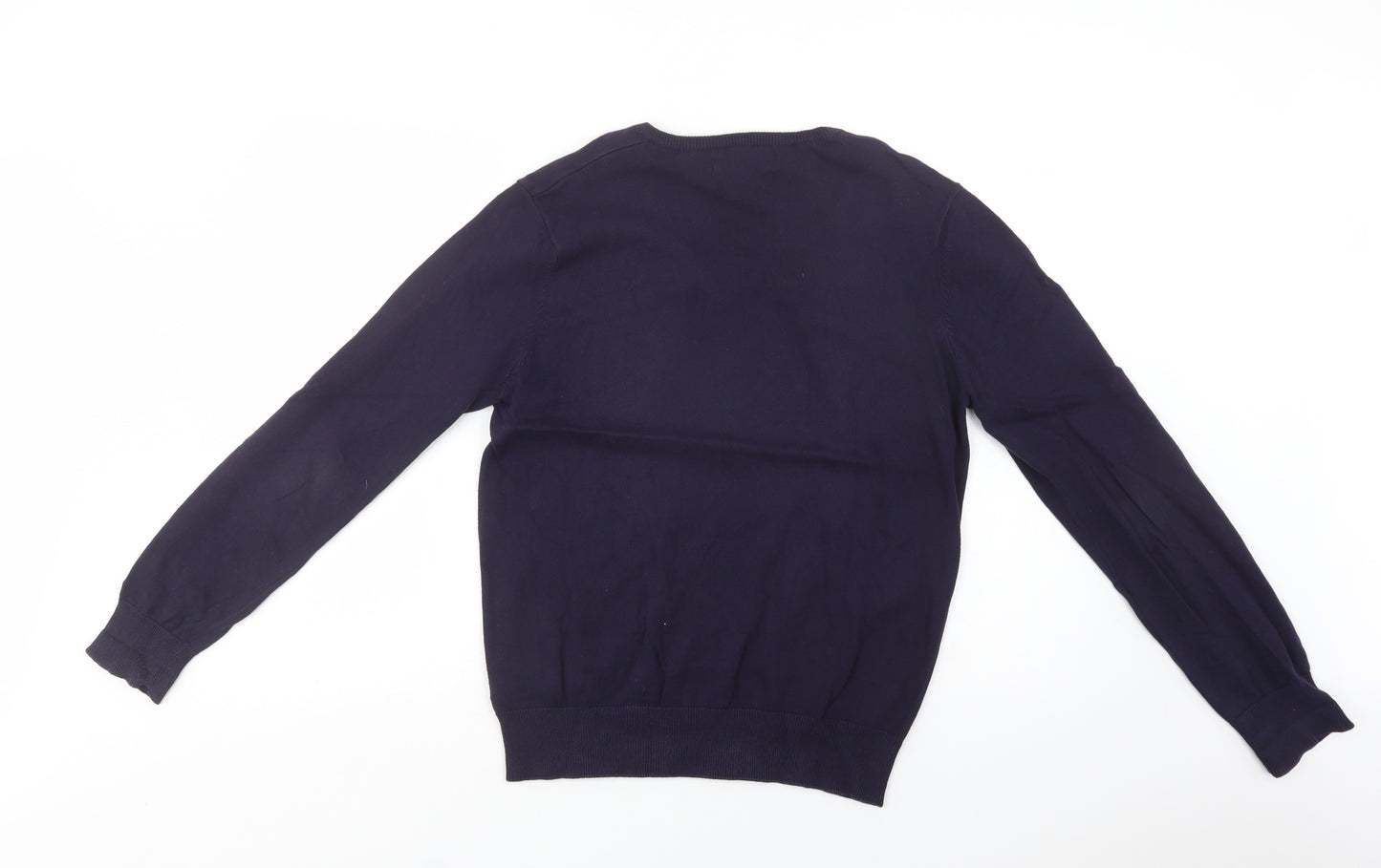 Ben Sherman Mens Blue V-Neck  Cotton Pullover Jumper Size S