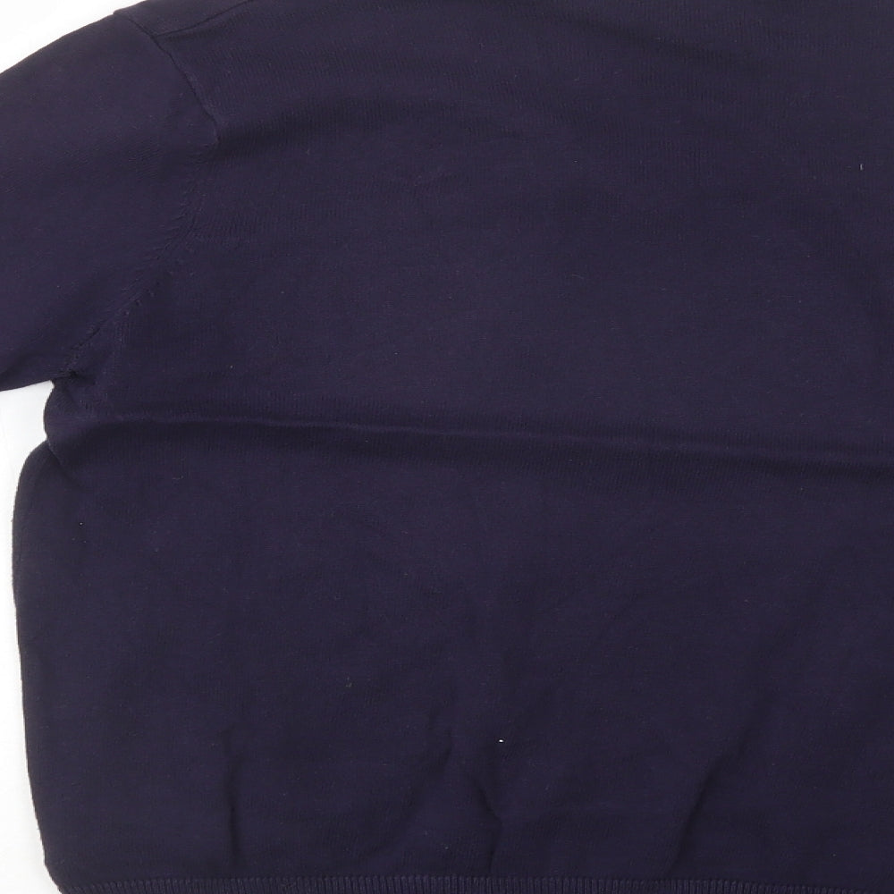 Ben Sherman Mens Blue V-Neck  Cotton Pullover Jumper Size S