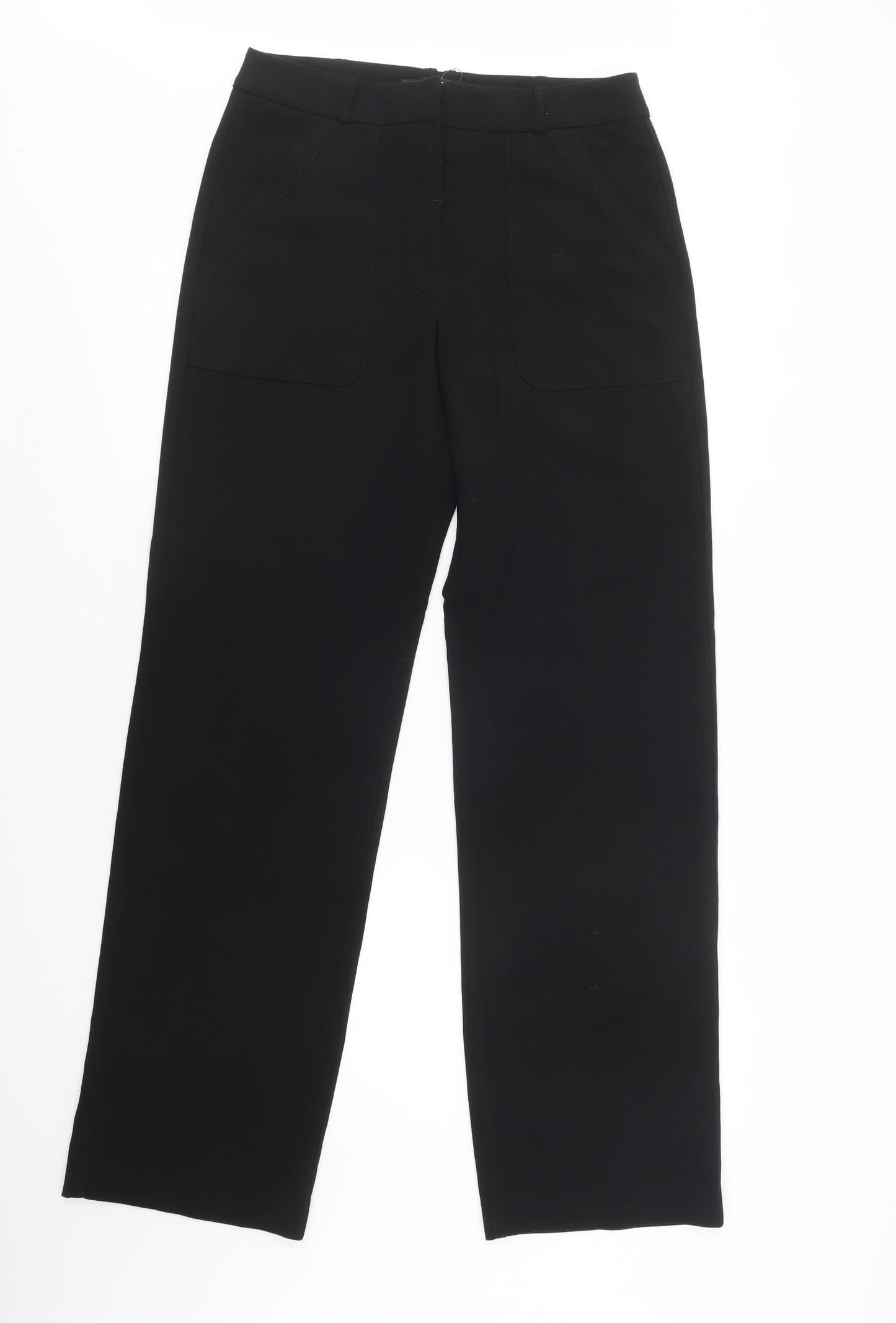 Mango Womens Black   Dress Pants Trousers Size 10 L34 in Regular Hook & Loop