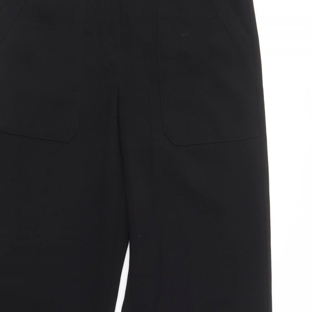Mango Womens Black   Dress Pants Trousers Size 10 L34 in Regular Hook & Loop