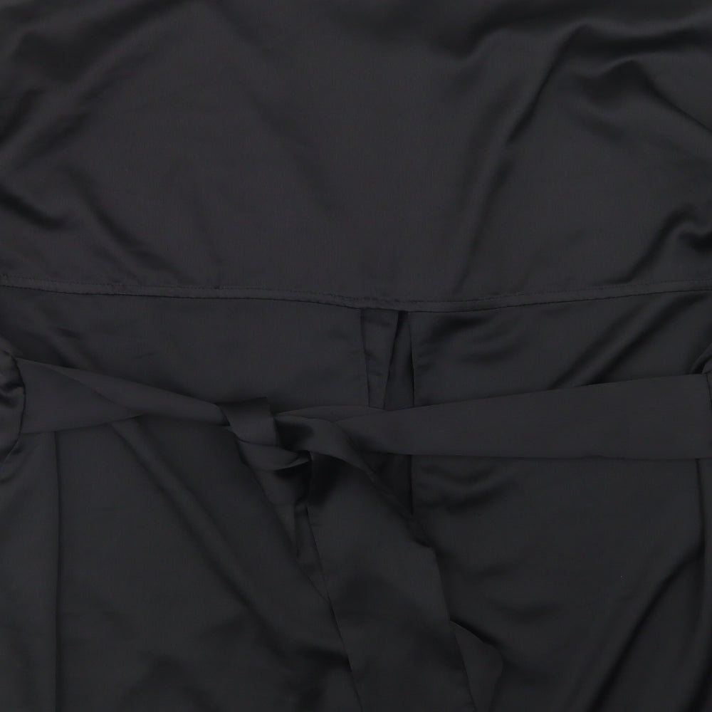 River Island Womens Black  Polyester Tunic Button-Up Size 18 Collared