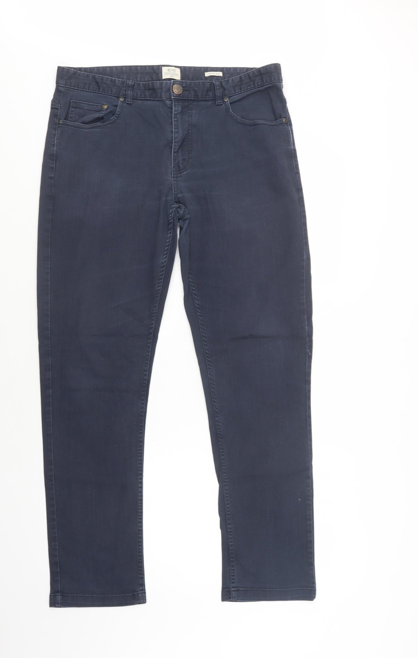 Matalan Mens Blue  Cotton Skinny Jeans Size 34 L31 in Regular Button
