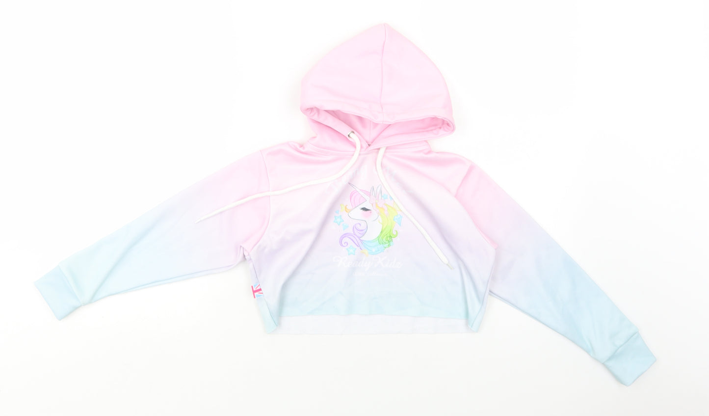 Preworn Girls Multicoloured Batik Polyester Pullover Hoodie Size 7 Years   - Pony