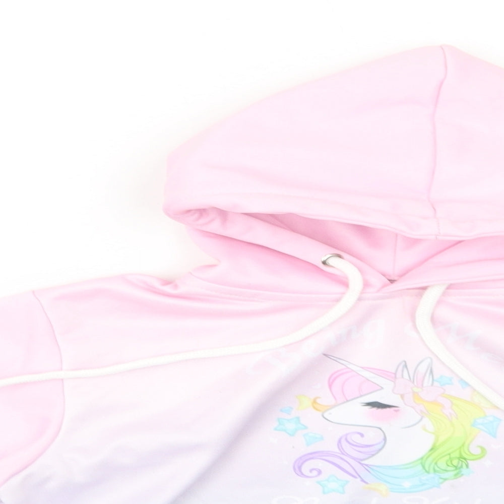 Preworn Girls Multicoloured Batik Polyester Pullover Hoodie Size 7 Years   - Pony
