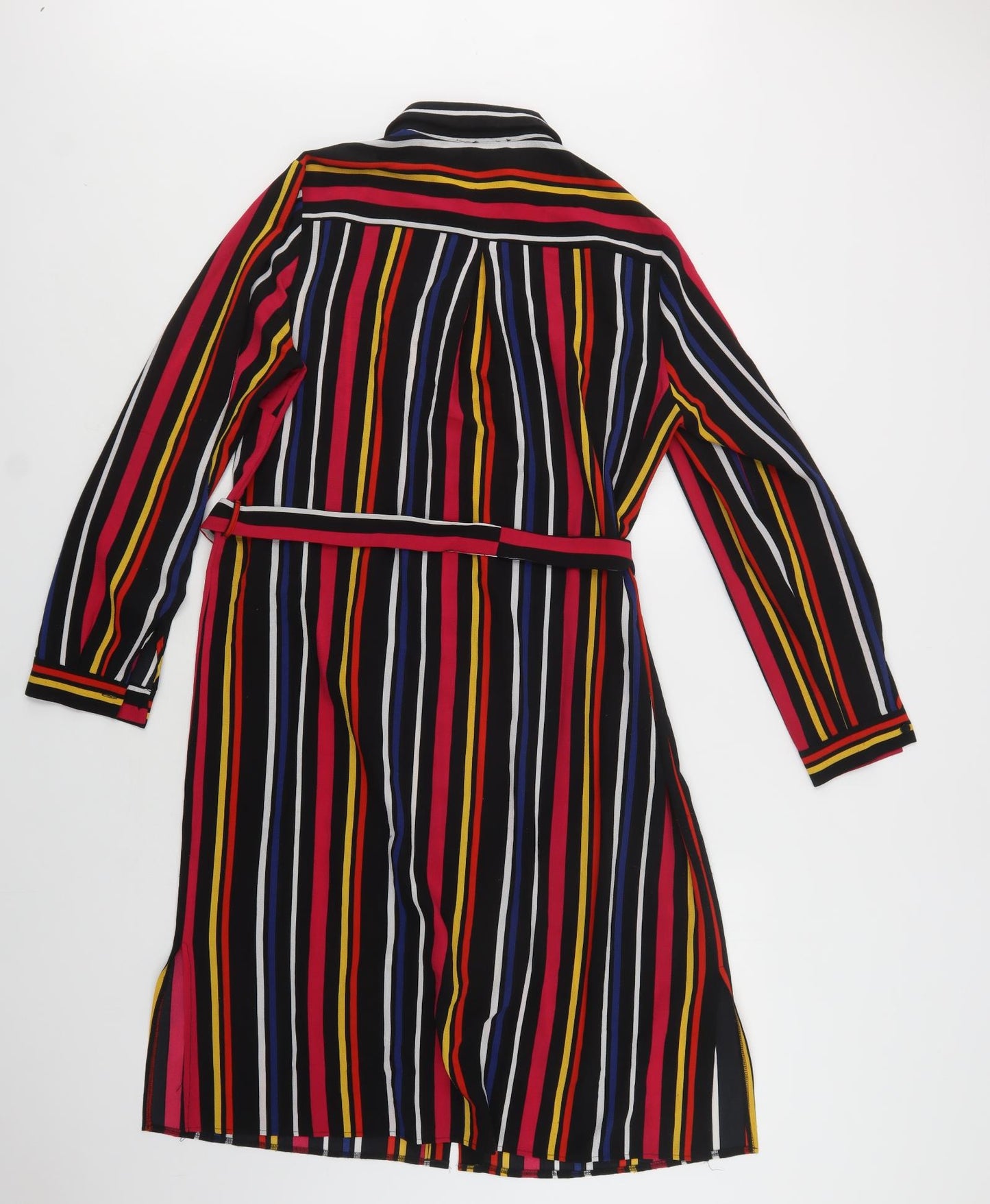 Papaya Womens Multicoloured Striped Polyester Shirt Dress  Size 12  Collared Button