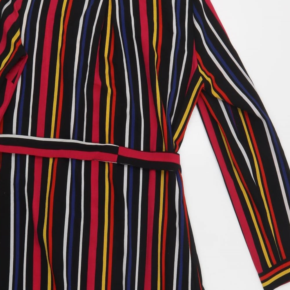 Papaya Womens Multicoloured Striped Polyester Shirt Dress  Size 12  Collared Button