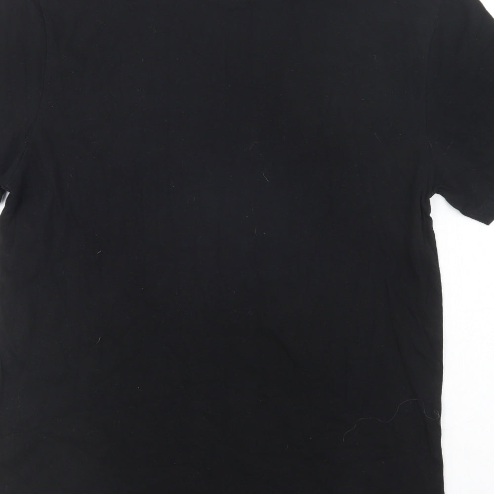 River Is Mens Black  Cotton  T-Shirt Size M Crew Neck