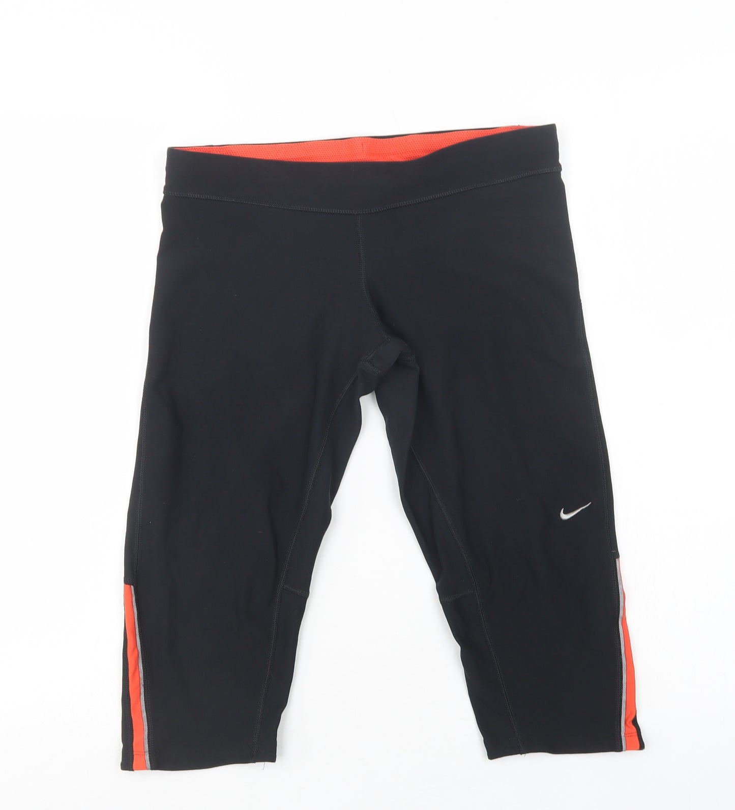 Nike Womens Black  Polyester Compression Leggings Size M L18 in Regular Drawstring