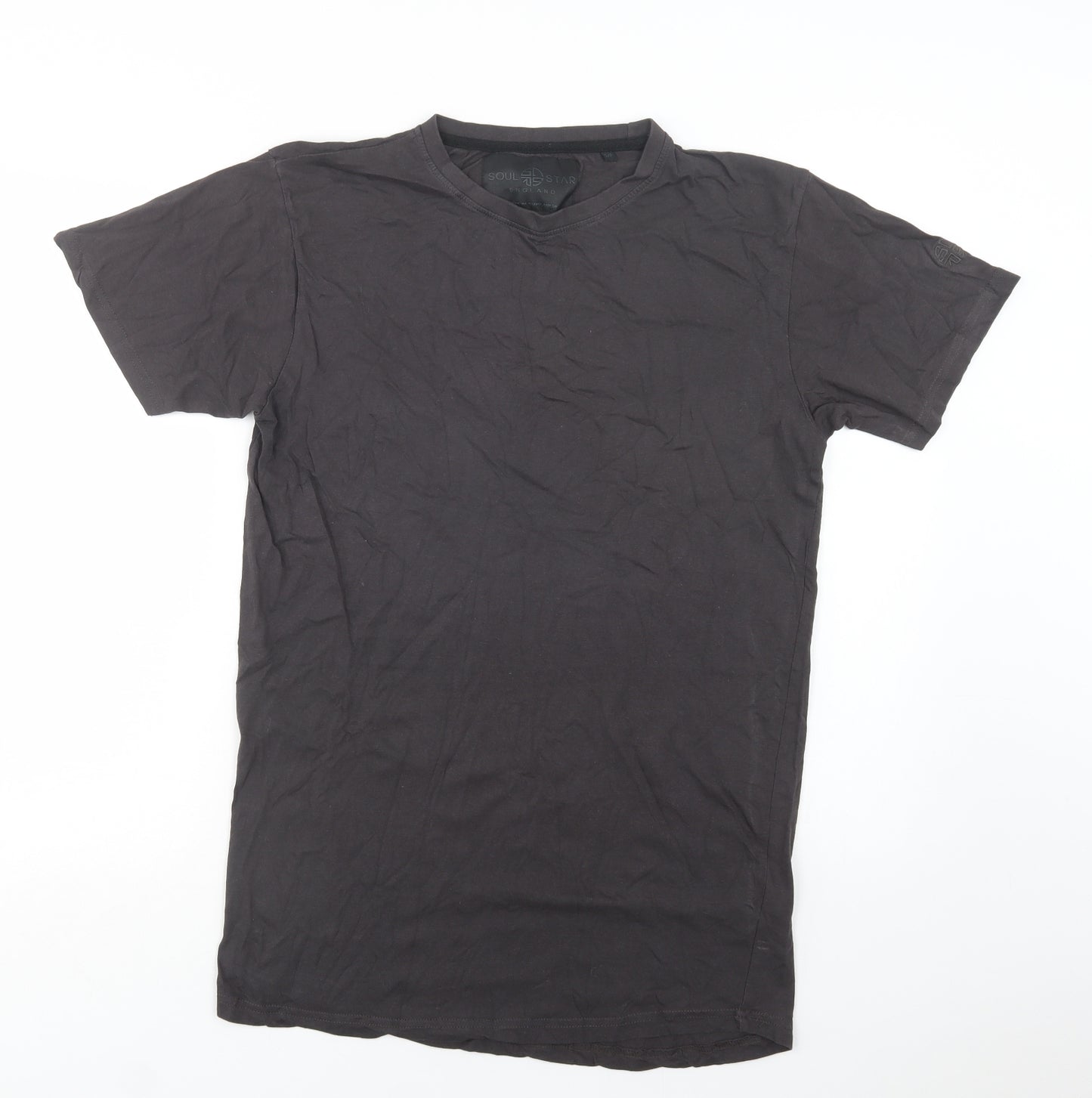 Soul Star Mens Brown  Cotton  T-Shirt Size S Crew Neck