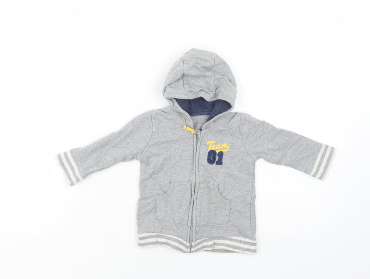 George Baby Grey  Cotton Full Zip Jumper Size 3-6 Months  Zip