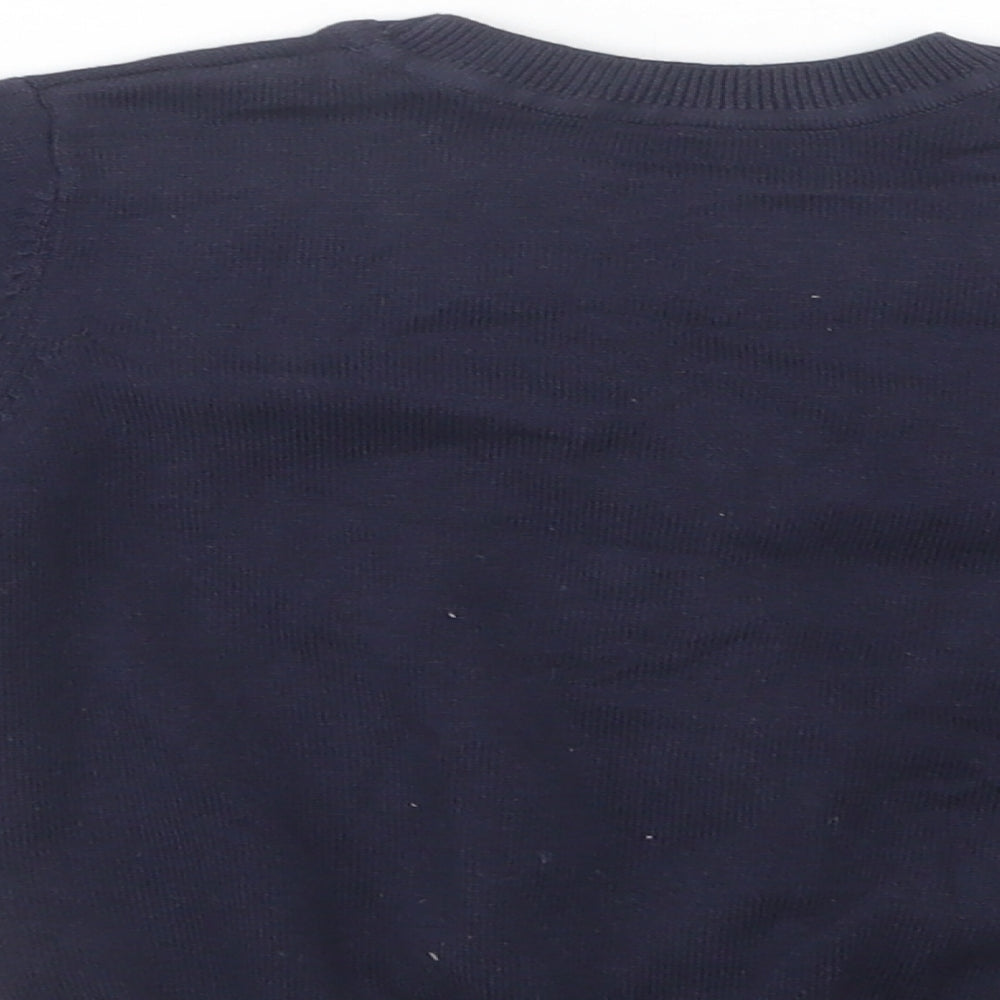 George Boys Blue V-Neck  Cotton Cardigan Jumper Size 3-4 Years  Button - School Wear