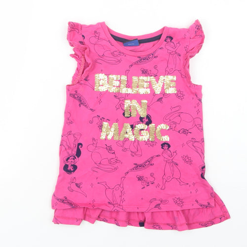 George Baby Pink Geometric Cotton Basic Blouse Size 18-24 Months Crew Neck  - Aladdin