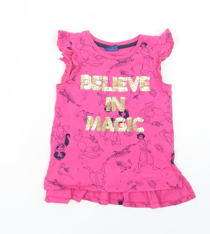 George Baby Pink Geometric Cotton Basic Blouse Size 18-24 Months Crew Neck  - Aladdin