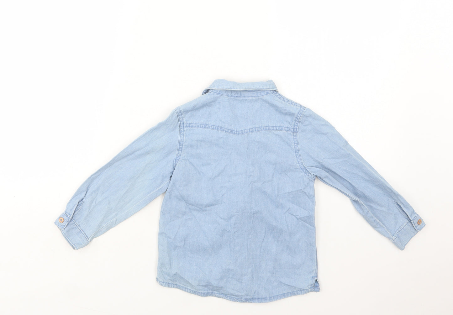 So Cute Girls Blue Floral Cotton Basic Button-Up Size 2-3 Years Collared Button
