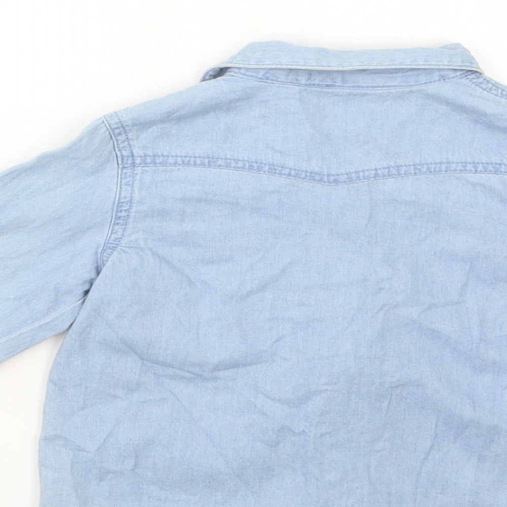 So Cute Girls Blue Floral Cotton Basic Button-Up Size 2-3 Years Collared Button