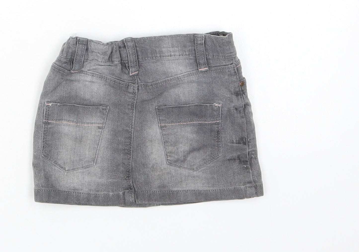 Pep & Co Baby Grey  Cotton Mini Skirt Size 18-24 Months  Button