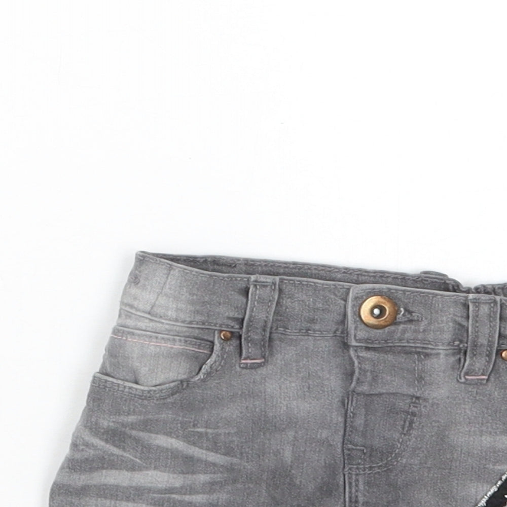 Pep & Co Baby Grey  Cotton Mini Skirt Size 18-24 Months  Button