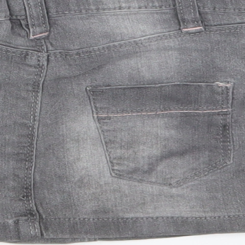 Pep & Co Baby Grey  Cotton Mini Skirt Size 18-24 Months  Button