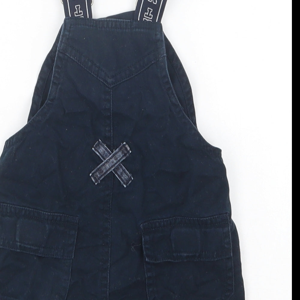 NEXT Baby Blue  Cotton Jogger Trousers Size 3-6 Months  Snap - Dungarees