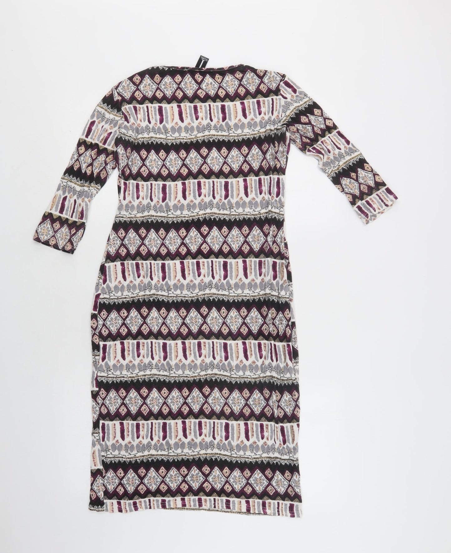 Izabel London  Womens Multicoloured Geometric Viscose Bodycon  Size 14  Crew Neck