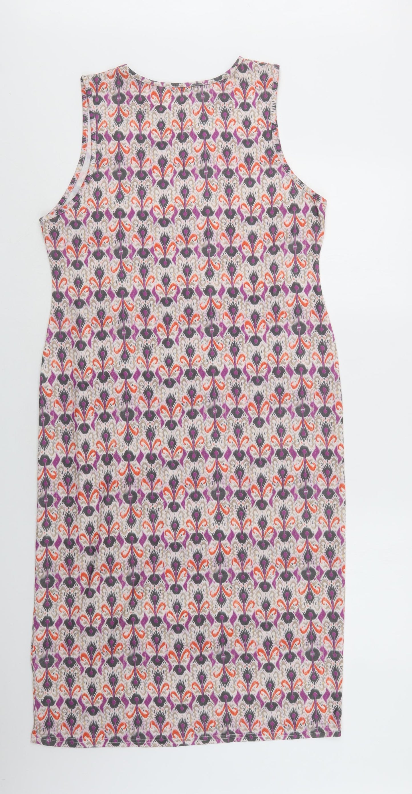 Miss Selfridge Womens Multicoloured Geometric Polyester Tank Dress  Size 14  Crew Neck