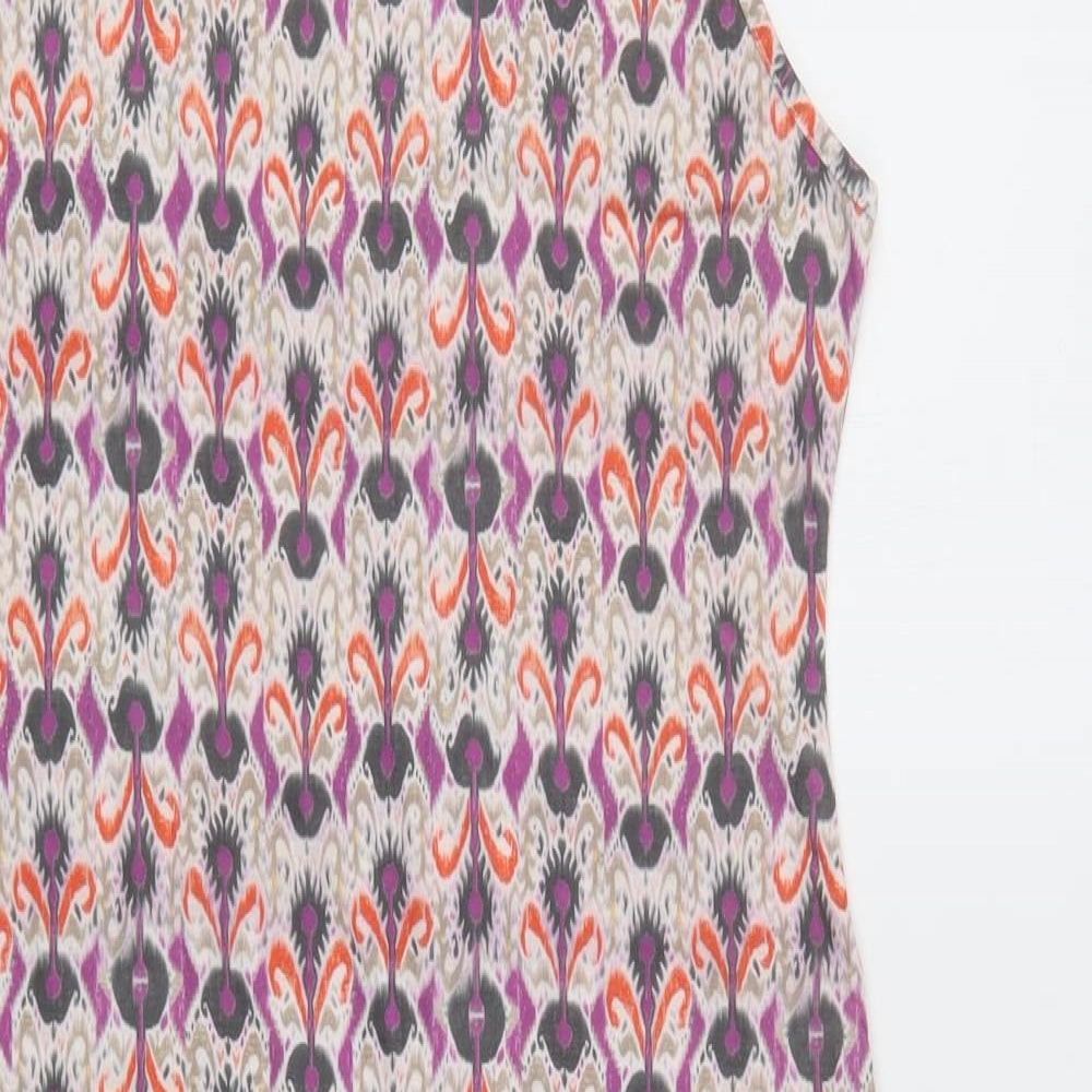 Miss Selfridge Womens Multicoloured Geometric Polyester Tank Dress  Size 14  Crew Neck