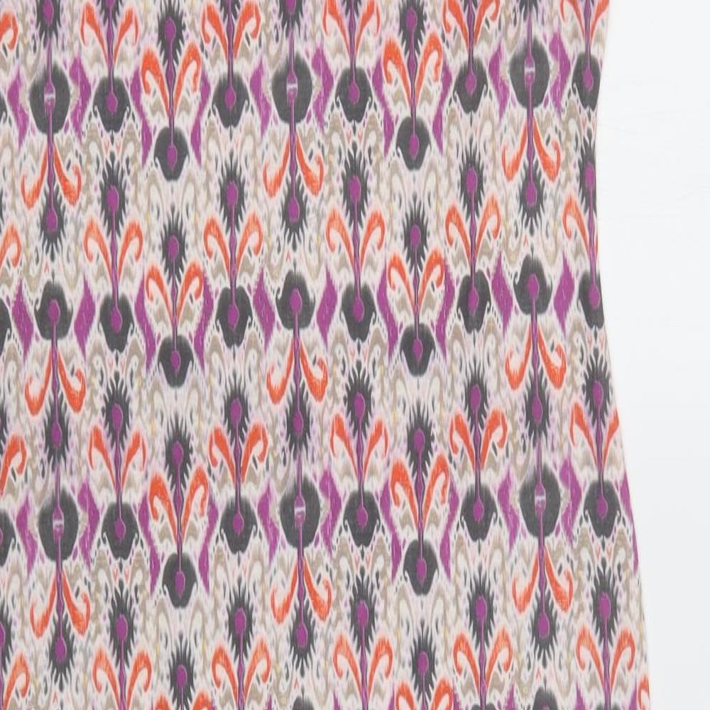 Miss Selfridge Womens Multicoloured Geometric Polyester Tank Dress  Size 14  Crew Neck