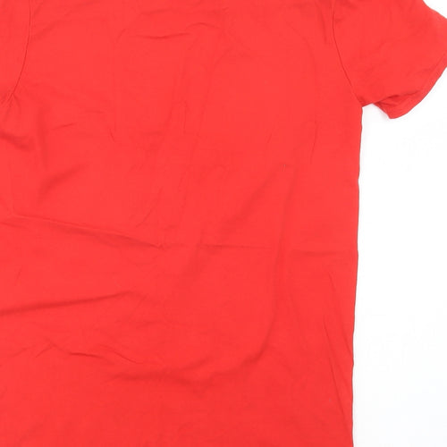 Gildan Womens Red  Cotton Basic T-Shirt Size S Crew Neck - Hulk