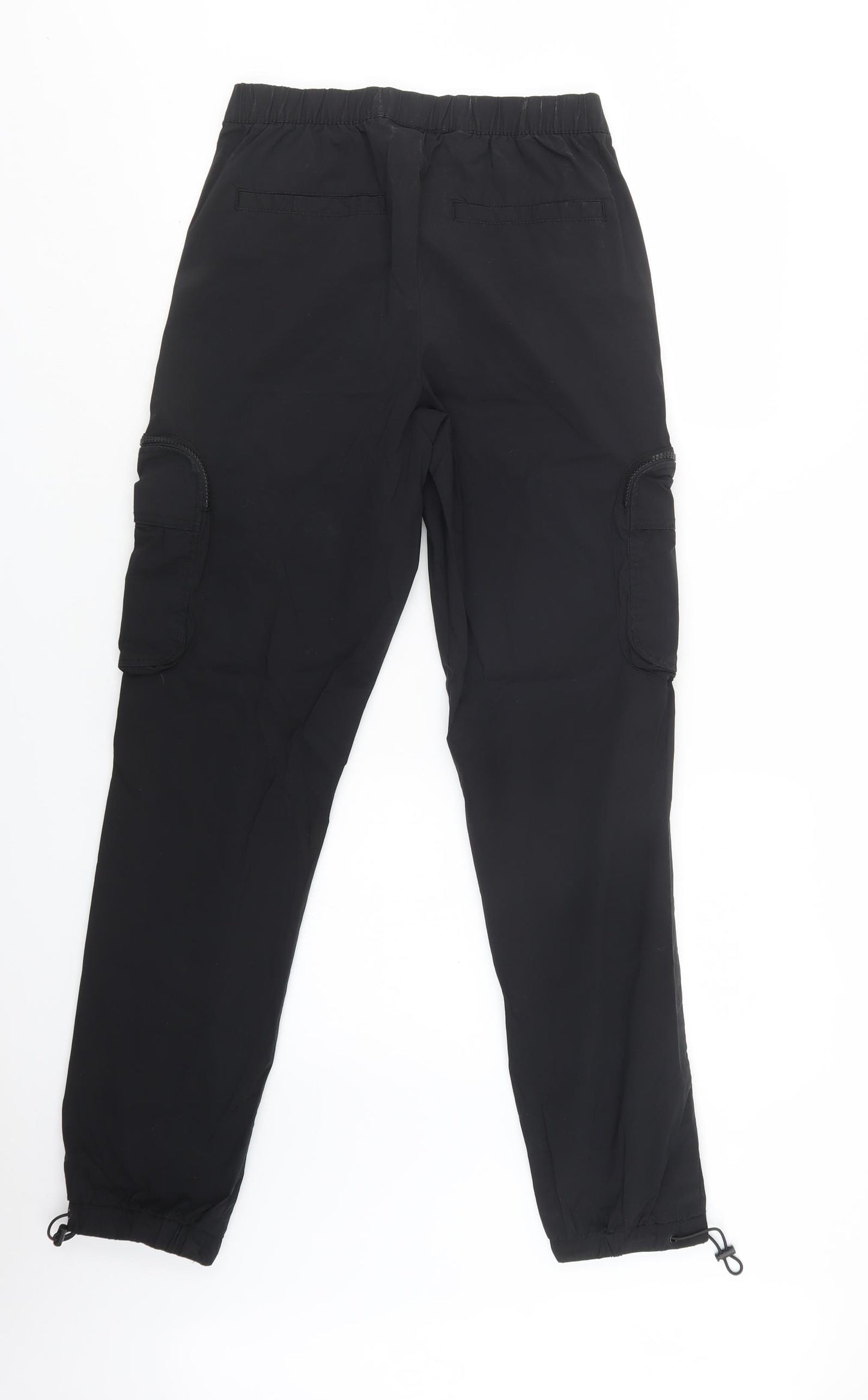 Primark Mens Black  Cotton Cargo Trousers Size S L32 in Regular Buckle