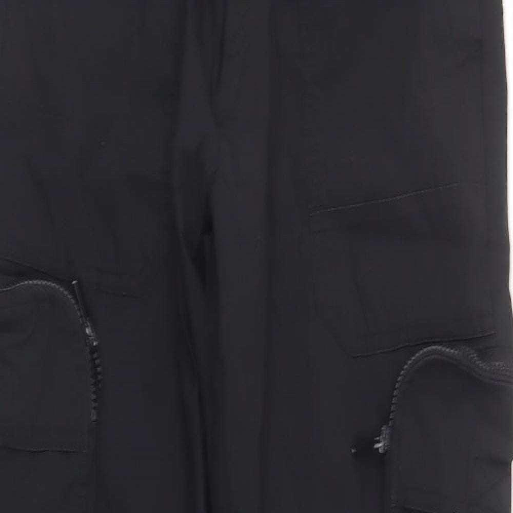 Primark Mens Black  Cotton Cargo Trousers Size S L32 in Regular Buckle
